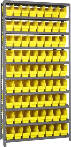 Vista 42 de Quantum QSBU-245BK Heavy Duty Shelving Unit with (7) Shelves and (24) QUS245 Black Bins for Garage Warehouse Storage Distribution 400 lb Load