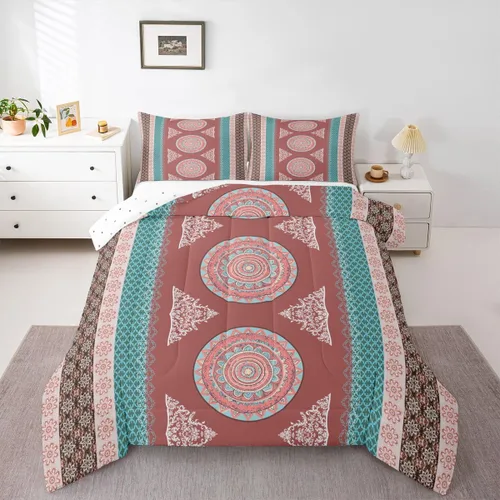 Vista 16 de Juego de ropa de cama con relleno de edredón con diseño de caballo y atrapasueños para niños, adolescentes y hombres, juego de edredón con estampado