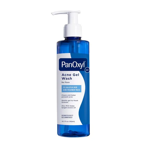 PanOxyl Gel Limpiador para Acné, 2% Ácido Salicílico, Hidrata con Algas Azules y Aloe Vera, Matifica con Zinc PCA, Nutre la Piel con Extracto de Té