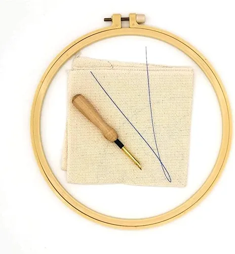 Vista 2 de Easy Punch - Kits de bordado de agujas para principiantes con instrucciones de patrón de color estampado, hilo y bolígrafo ajustable, aro