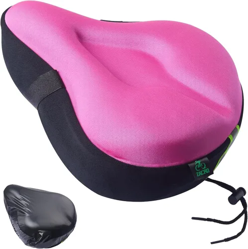 Vista 15 de Zacro Cojín de asiento de bicicleta, funda acolchada de gel para asiento de bicicleta para hombres y mujeres, cómodo, asiento de bicicleta