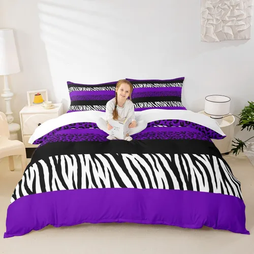 Vista 34 de Juego de funda de edredón para niños con estampado de leopardo, tamaño individual, juego de ropa de cama de moda de piel de guepardo abstracto