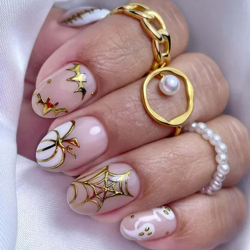 Vista 16 de 24 uñas postizas medianas a presión con forma de almendra, color LMT-7-81