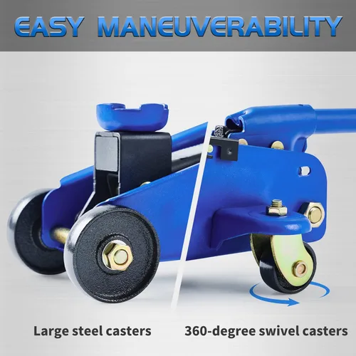 Vista 5 de Tonda gato de piso hidráulico, gato portátil para auto, capacidad de 2 toneladas (3,800 lb), azul