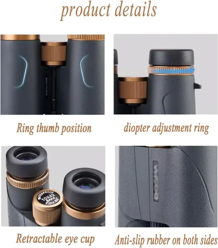 Vista 9 de telescopio Profesional para ver planetas Binoculares para caza de mano de alta potencia de alta definición impermeable gran angular prismáticos
