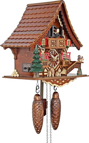 Vista 2 de Reloj de cuco de cuarzo - La casa de entramado de madera AH 29 QM