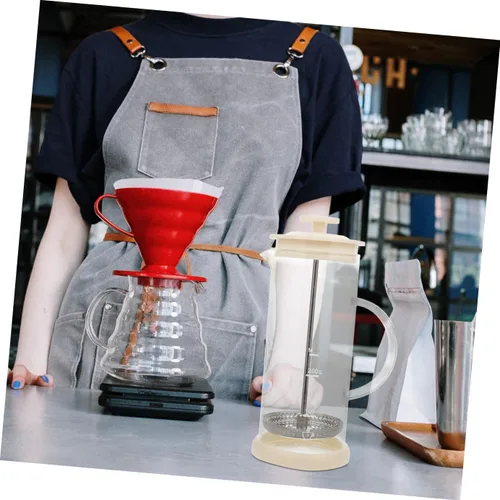 Vista 4 de Angoily Espumador de leche de acero inoxidable, bomba de mano de leche espumador de leche, jarra manual de espuma de café capuchino con mango y tapa