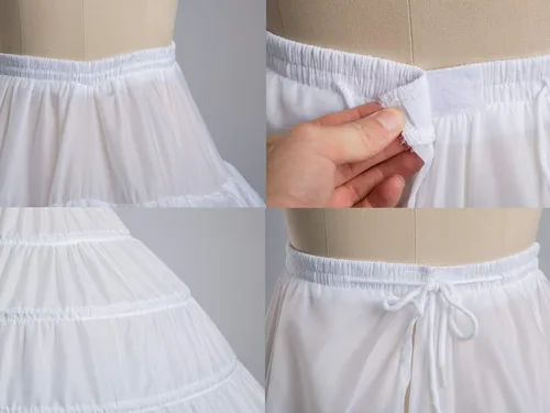 Vista 5 de Falda de aro completa de línea A vestido de novia para vestido de novia de crinoline vestido de baile
