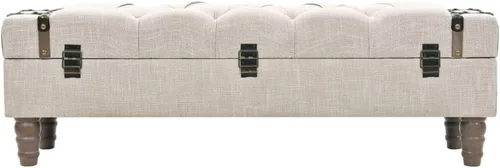 Vista 42 de Banco de almacenamiento de abeto de madera maciza crema para dormitorio, sala de estar, extremo de la cama, 43.3 x 11.8 x 15 pulgadas