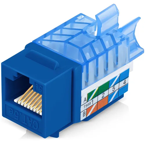 Vista 14 de Everest - Paquete de 10 conectores Keystone RJ45 Cat5e en ángulo de 45°, color negro, conectores RJ45 hembra de perfil delgado, conector Keystone