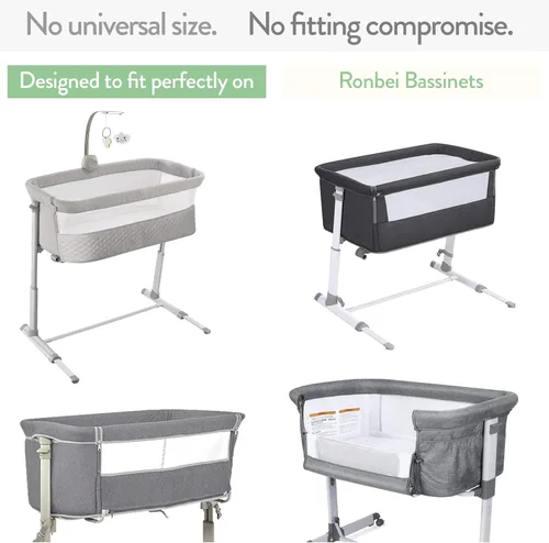 Vista 2 de Sábanas de moisés para colchón de 32 x 19 pulgadas, compatible con Ronbei, Pamobabe, Lucky Dove, Nordmiex - 100% algodón jersey - 2