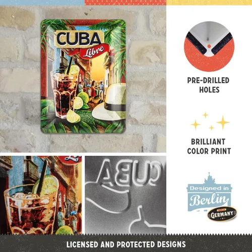 Vista 3 de Nostalgic Art - Letrero de hojalata vintage Cuba Libre en varios tamaños, pequeño