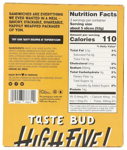 Vista 2 de Tofurky, Rebanadas de delicatessen, ahumado de nogal americano, 5.5 oz