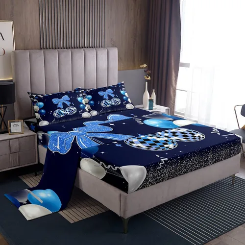 Vista 14 de Erosebridal Cowboys Western Bed Sheets Set Twin, Black and Blue Birthday Decorations Sheet Set Western Hat Mens Birthday Decorations Top Fitted