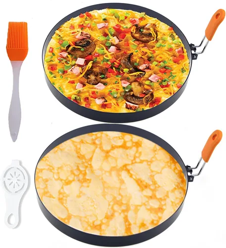 Vista 8 de Anillo de panqueques para plancha, 2 paquetes de 15 cm de anillo de tortilla para plancha, anillo de huevo de panqueques de 15 cm de acero