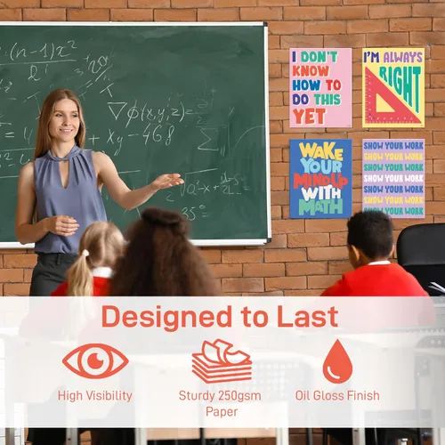 Vista 4 de Carteles de matemáticas S&O para escuela primaria, exhibiciones de aula de aritmética, impresiones espaciales de aprendizaje para matemáticas