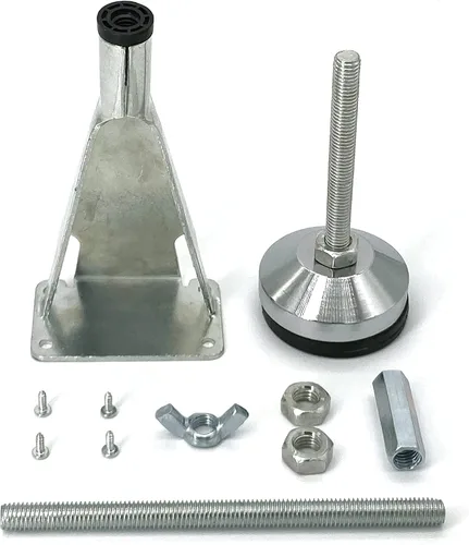 Vista 5 de Paquete de 2 patas de soporte de cama de altura ajustable, acero resistente, adecuadas para marcos de cama, listones centrales, armarios y muebles