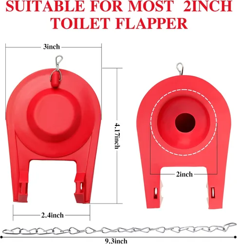Vista 2 de Kit de repuesto para aleta de inodoro universal con cadena de acero inoxidable compatible con uso estándar estadounidense para válvulas de descarga
