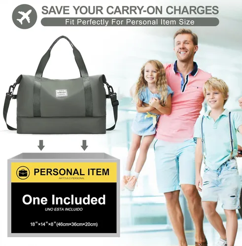 Vista 3 de Bolsa de lona de viaje, bolsa de gimnasio deportiva, bolsa de hombro para fin de semana para mujer