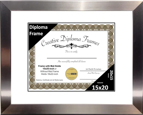 Vista 37 de Creative Picture Frames Carnegie - Marco de diploma de acero inoxidable con acabado de acero inoxidable de 6 x 8 pulgadas con caballete de vidrio