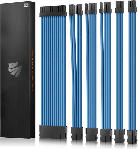 Vista 17 de ASIAHORSE Cables de alimentación de extensión de cable PSU 16AWG, cable de extensión de manga modificada para requisitos particulares de la fuente