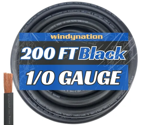 Vista 23 de WNI - Cable de cobre para batería de soldadura ultra flexible calibre 1/0 de 10 pies, color negro, 1/0 AWG, fabricado en los Estados Unidos
