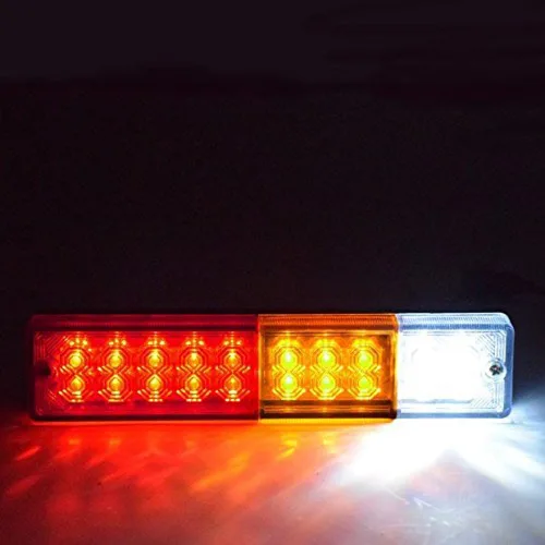 Vista 5 de 20 LED Camión Remolque luz trasera luz de señal de giro, Lámpara trasera de luz de stop luz de reversa, 3 W 12 V rojo-amber-blanco impermeable