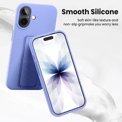 Vista 20 de Funda de silicona con soporte de LAUDTEC compatible con iPhone 7/8/SE, soporte de metal con soporte de pie vertical y horizontal, cubierta flexible