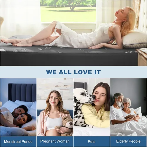 Vista 7 de BEDLORE Protector de Colchón Impermeable Tamaño Twin de Viscosa Derivada de Bambú, Funda de Colchón Suave Ajustable con Bolsillo Profundo de 6"-15