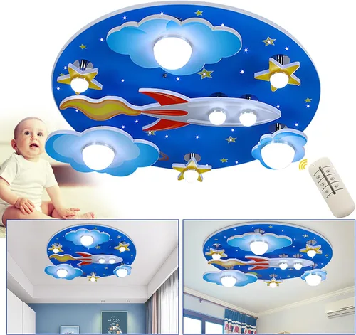 Candelabro LED moderno para niños, luz de montaje empotrado creativa con caricatura, nube, estrella, caricatura, 8 luces cerca del techo, accesorio