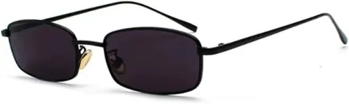 Gafas de sol rectangulares clásicas, retro, con marco de metal, estilo vintage, rectangulares, color caramelo