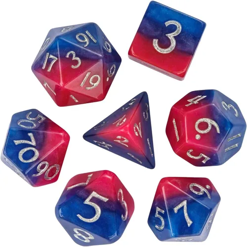 Vista 41 de DND - Juego de dados poliédricos RPG de 7 piezas para juegos de rol D&D (mezcla dorada, negro)