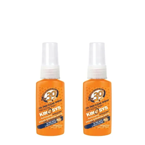 Vista 7 de KINeSYS Protector solar en aerosol transparente sin fragancia para pieles sensibles, SPF 50, hipoalergénico, protección UVA-UVB de amplio espectro