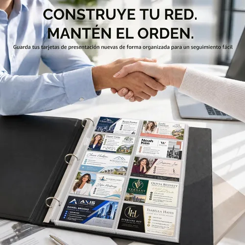 Vista 8 de Dunwell Fundas para tarjetas de visita, paquete de 10 para carpetas de 3