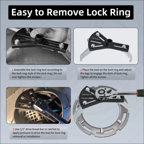 Vista 4 de Herramienta de extracción y reinstalación del anillo de bloqueo de la bomba de combustible, tapa de combustible ajustable, cubierta de tanque de 5.2
