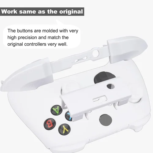 Vista 4 de Ikpek 2 Pack Bumpers Replacement LB RB Button for Xbox Series XS Controllers, Black + White Shoulder Trigger Buttons Top Middle Bracket for Xbox