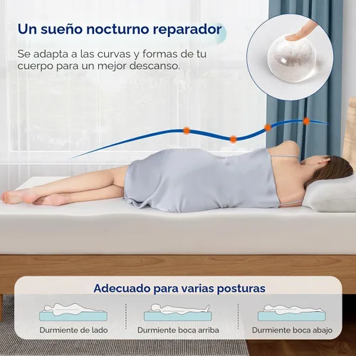 Vista 5 de Amazon Basics - Colchón de espuma viscoelástica, firmeza media, de 8 pulgadas, tamaño completo, blanco/gris