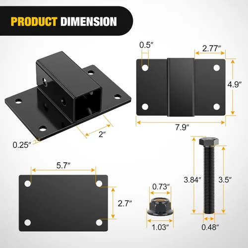 Vista 2 de Nilight Enganche de cubeta de tractor de 2 pulgadas Receptor de remolque 5/8” Orificio de pasador Enganche de remolque clase 3 para 25573LBS
