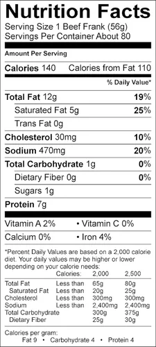 Vista 2 de Vienna® Carne Natural Casing Franks 6" 8:1 10 lbs (aproximadamente 80 unidades)