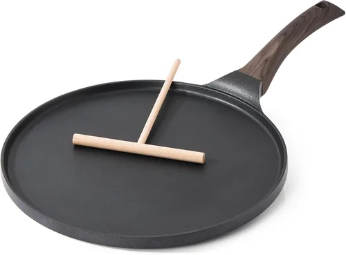 SENSARTE - Sartén antiadherente para crepes, con revestimiento de granito suizo, dosa, panqueques, sartén plana, tawa, parrilla de 10 pulgadas con