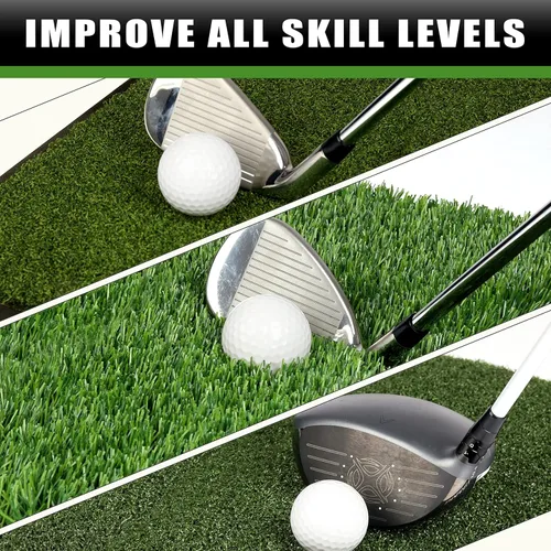 Vista 3 de CHAMPKEY Alfombrilla profesional de golf Tri-Turf Alfombrilla de práctica de goma resistente ideal para entrenamiento en interiores y exteriores