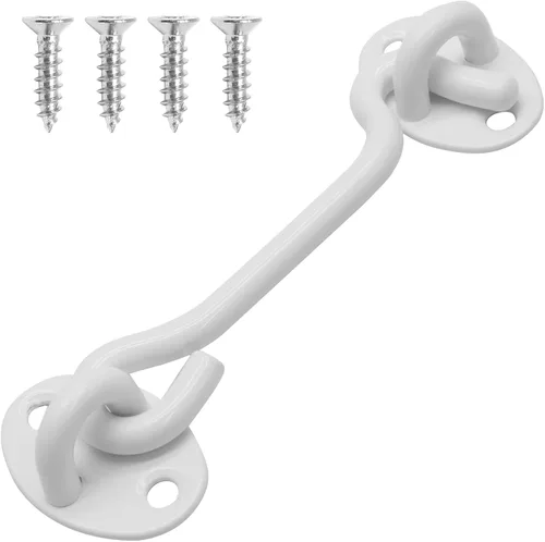 Vista 11 de Pestillo de bloqueo de puerta de 6 pulgadas, paquete de 2 cierres de puerta de granero, ganchos de cabina de acero inoxidable sólido grueso