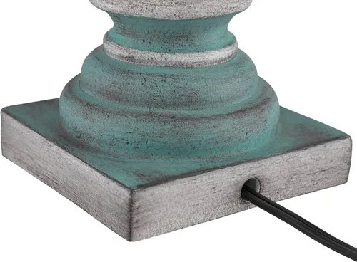 Vista 5 de Regency Hill Patsy - Juego de 2 lámparas de mesa tradicionales estilo cabaña de 26 1/2 pulgadas, de lino plisado de lino marfil lavado azul grisáceo