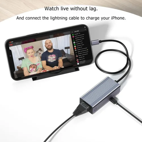 Vista 6 de Adaptador Lightning a Ethernet [certificado MFi de Apple], adaptador de red LAN Ethernet IVSHOWCO iPhone iPad a RJ45 con puerto de carga, alta