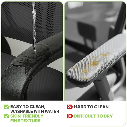 Vista 8 de Magshion Silla ergonómica de escritorio de oficina, silla de computadora de malla con respaldo medio, silla giratoria con respaldo transpirable