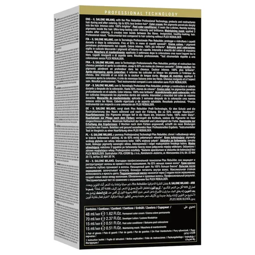 Vista 2 de Il Salone Milano Plex Rebuilder - Crema permanente para el cabello, color rubio cobrizo 7.4, kit profesional de tinte para el cabello para un brillo