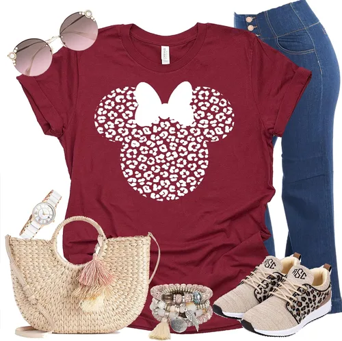 Vista 3 de Camisa de safari de leopardo Minnie Cheetah Animal Kingdom - Manga corta casual