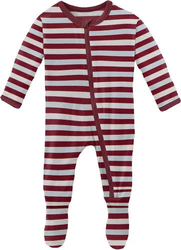 Vista 115 de KicKee Baby & Toddler - Pijama de viscosa ultrasuave de bambú con patas abatibles y puños