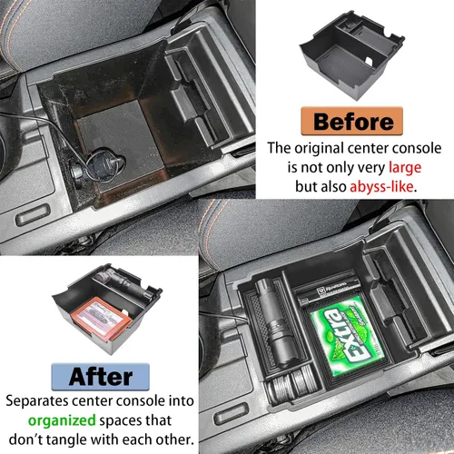 Vista 4 de RUNROAD Bandeja organizadora de consola central compatible con accesorios Subaru Crosstrek 2018-2023 e Impreza 2017 2018 2019 2020 2021 2022 2023