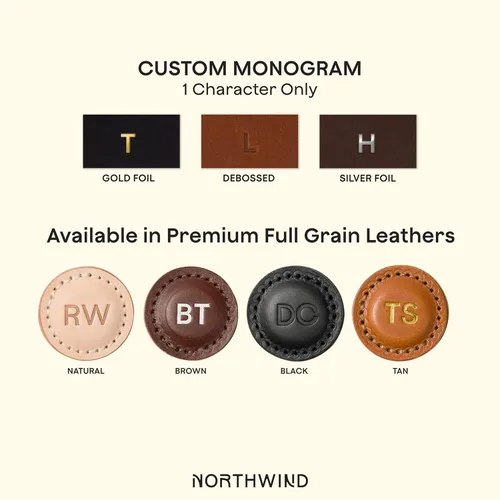 Vista 2 de Northwind Personalized Leather Golf Ball Markers (Set of 2) – Made in USA - Custom Monogrammed Full Grain Leather Ball Markers – Custom Golf